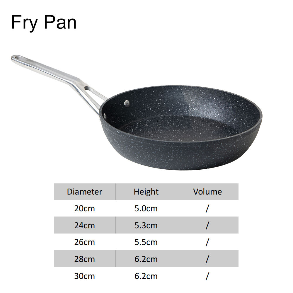 El desayuno 26 cm de los potes de la sartén del sistema de cocina antiadherente de aluminio forjado con granalla saltea la sartén