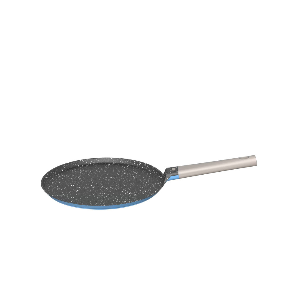 Leerpan Nature Serie Sartén para pizza de aluminio fundido con revestimiento de mármol antiadherente de 28 cm Sartén para crepes Sartén para tortitas con mango de baquelita Stay-Cool