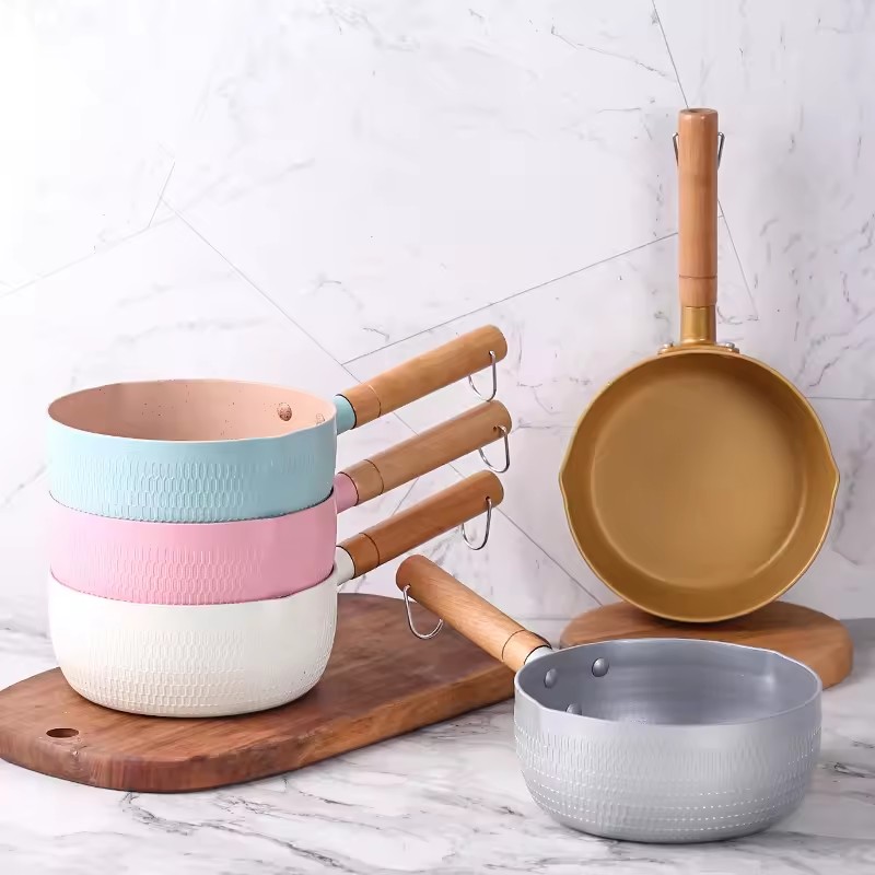 Olla antiadherente de estilo japonés, estufa de gas, Cocina de Inducción, comida para bebé, leche, olla pequeña para sopa, olla para fideos instantáneos