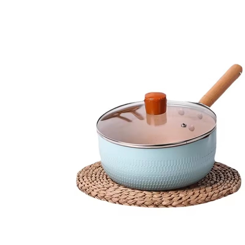 Olla antiadherente de estilo japonés, estufa de gas, Cocina de Inducción, comida para bebé, leche, olla pequeña para sopa, olla para fideos instantáneos