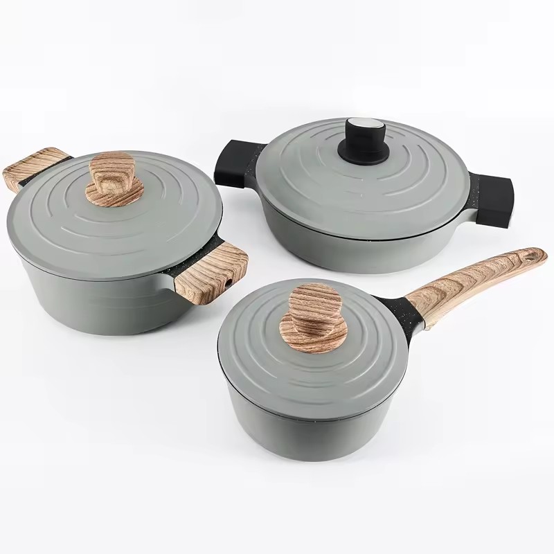 Juego de utensilios de cocina antiadherentes, olla y sartén para cocina