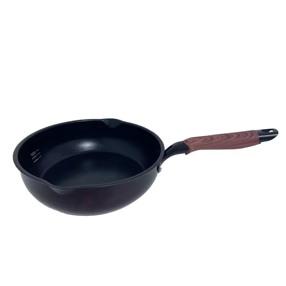 Sistemas antiadherentes de aluminio multicolores modificados para requisitos particulares del Cookware con la manija de la baquelita