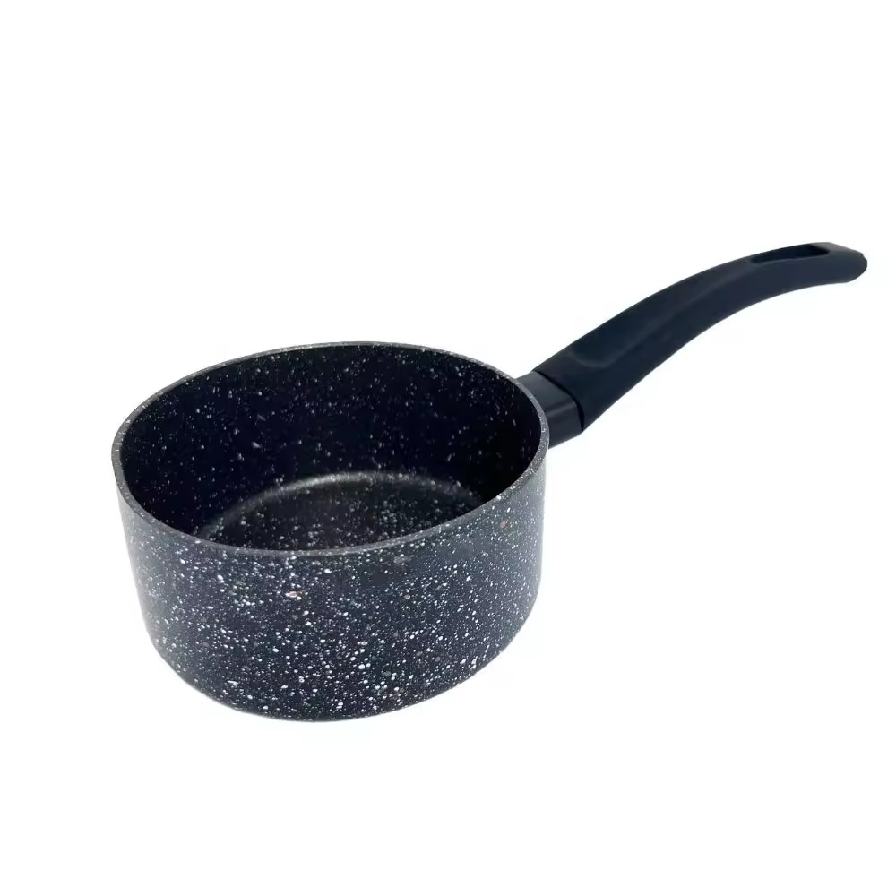 Cookware de la cacerola de la salsa de la capa de mármol de piedra del chorreo con granalla de aluminio forjado